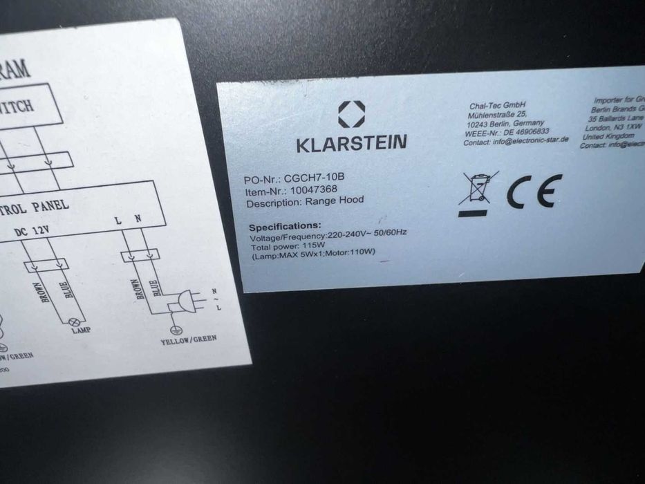 Витяжка Klarstein 90 Verosteel, сіра