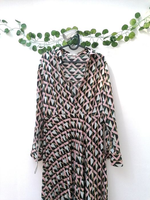 Vestido Maxi com Padrão geométrico