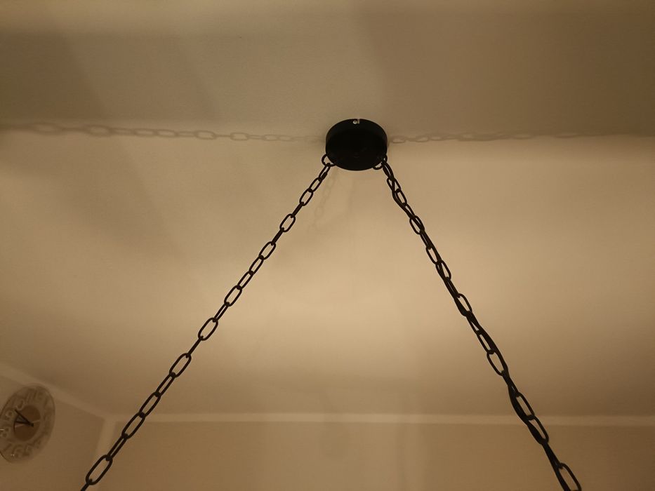 Lampa loft industrial lina drewno 3x E27 1m
