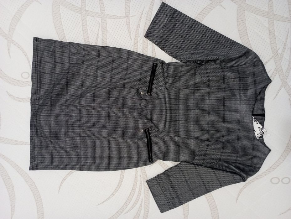 Sukienka damska szara w kratkę M