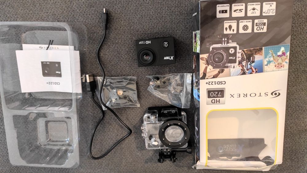 Action cam nova na caixa.