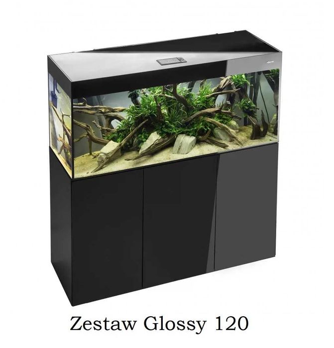 AQUAEL Zestaw akwariowy z szafką GLOSSY 120 ST D&N czarny