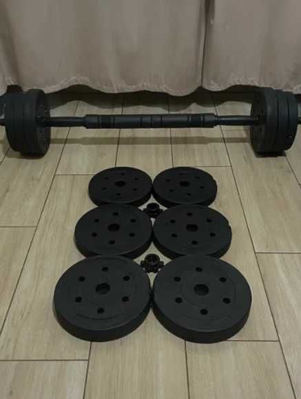 Hantle 2x10KG regulowane bitumiczne gryf łącznik +20KG obciążenia NOWE