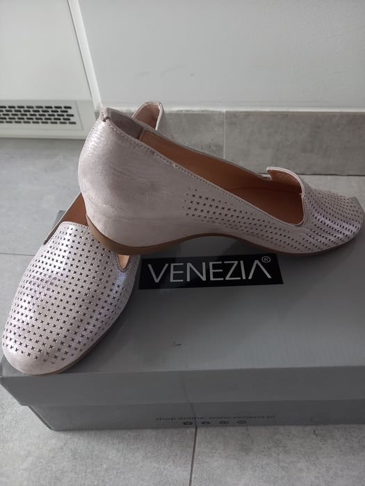 Czołenka srebrno-szare Venezia r.38