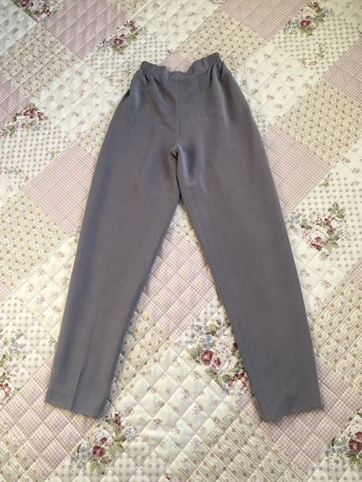 Szare proste spodnie S 36 M 38 basic gumka w pasie