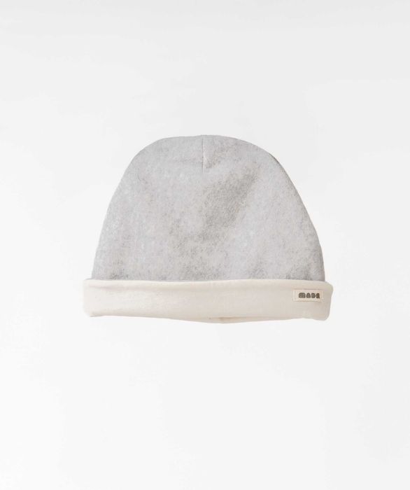 Conjunto de saco de inverno com gorro em lã biológica