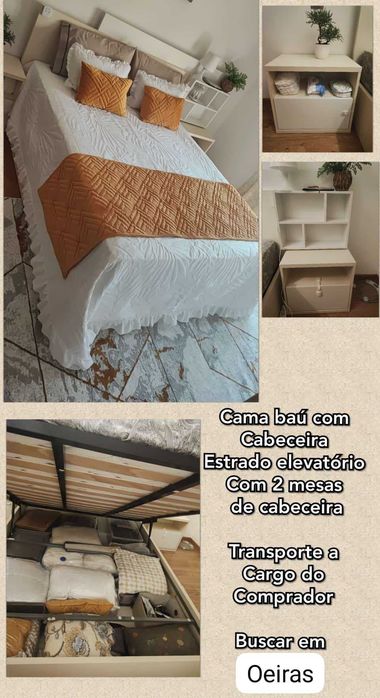 Cama baú com cabeceira