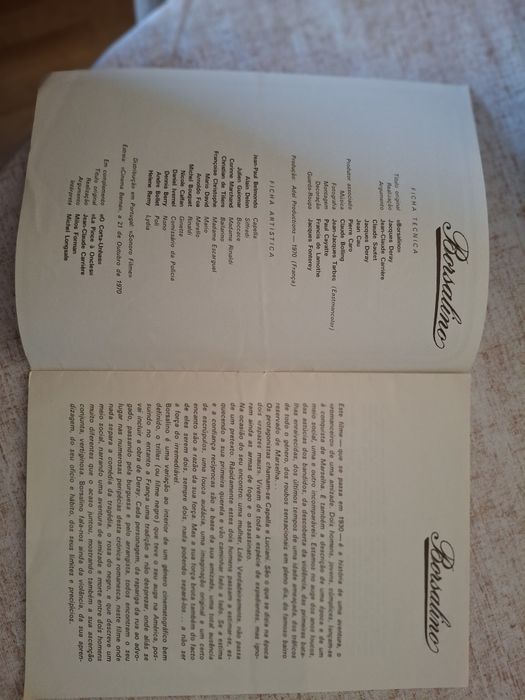 Programa cinema vintage borsalino alain delon belmondo