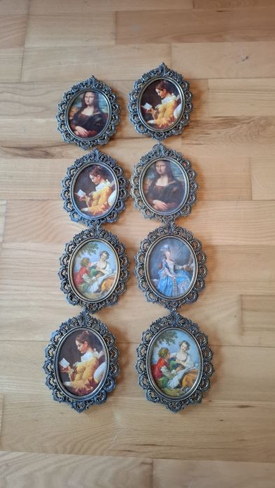 Portrety w ramkach z mosiądzu