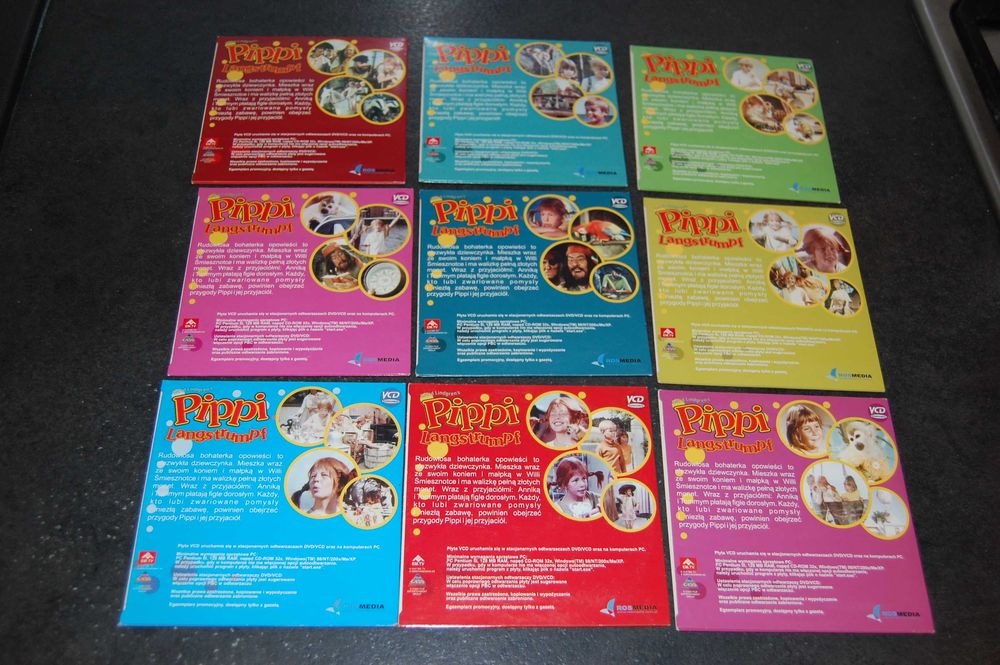 Pippi Langstrumpf - zestaw 9 filmów VCD