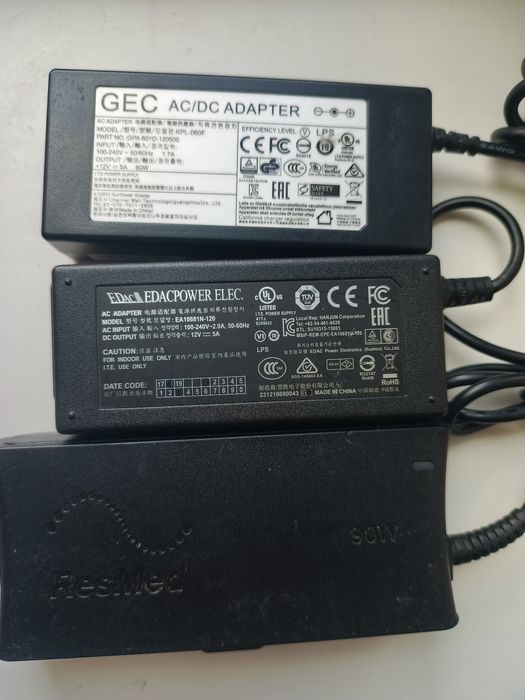 Блок живлення 12v 5a(60w)  24v 3,75А(65w) Lite On  5,5*2,5. Resmed  з Європи