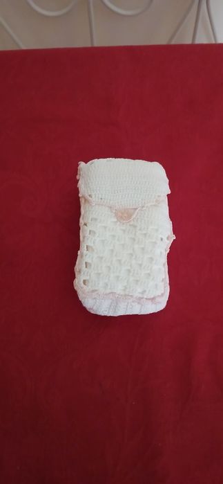 Porta-lenços de crochet, novo