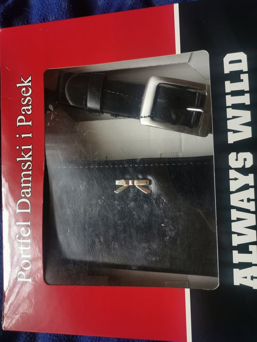 Zestaw portfel damski + pasek