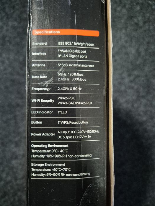 Router Wi-Fi 6 Dual-Band Gigabit Tenda RX2 Pro