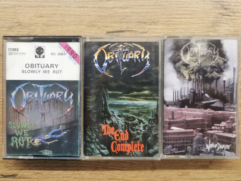 Obituary – Zestaw 3 kaset magnetofonowych (Slowly We Rot, The End Complete, World Demise) Death Metal