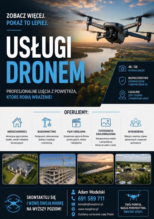 Usługi dronem  fotografia i filmowanie