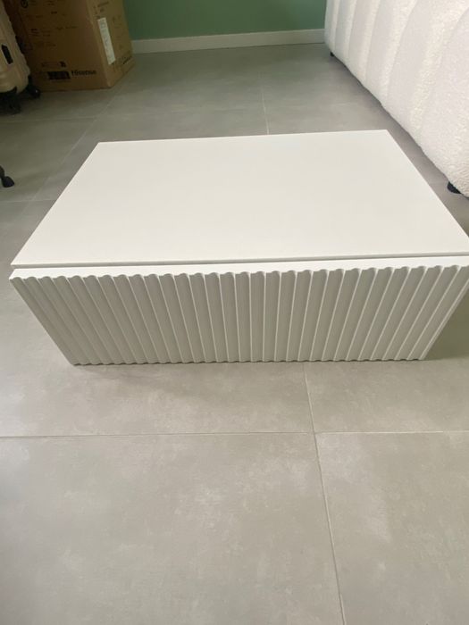 NOWA!!! Szafka nocna Biała ryflowana modny design