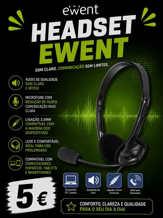 Conjunto de Headset Ewent