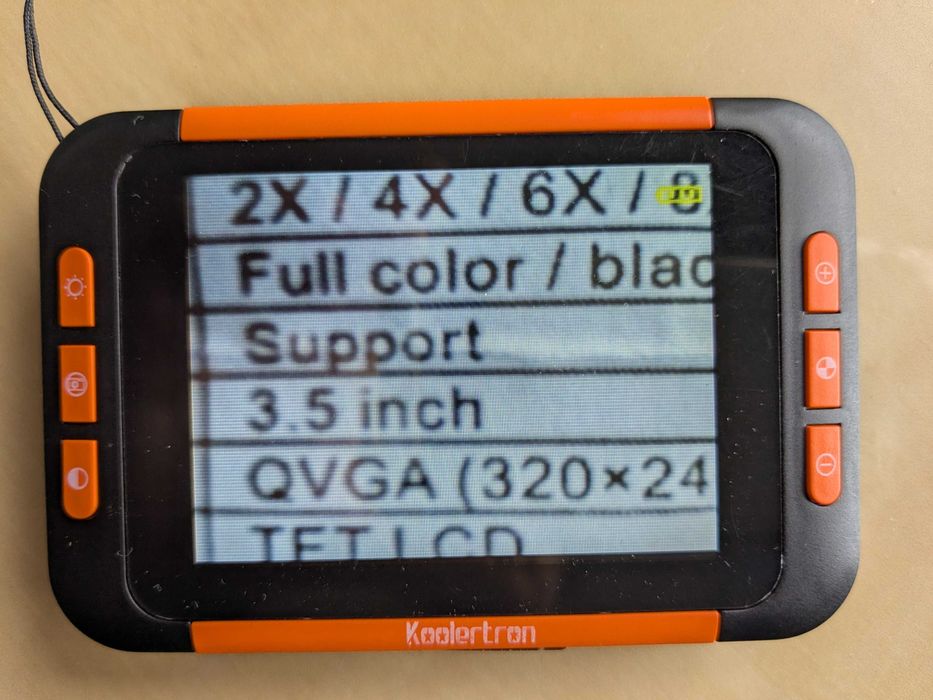 Lupa digital. Auxiliar de leitura portátil. Ampliação de 2x a 32 x.