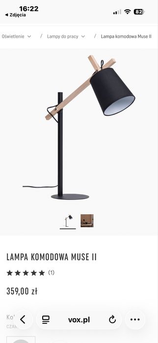 Lampa komodowa VOX MUSE II – komplet 2 szt. | Stan idealny