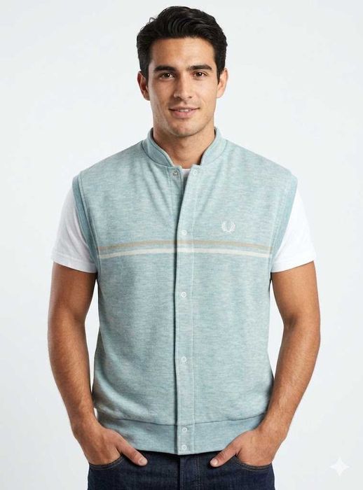Fred Perry рр M жилет из мягчайшего меланжевого хлопка madу in UK