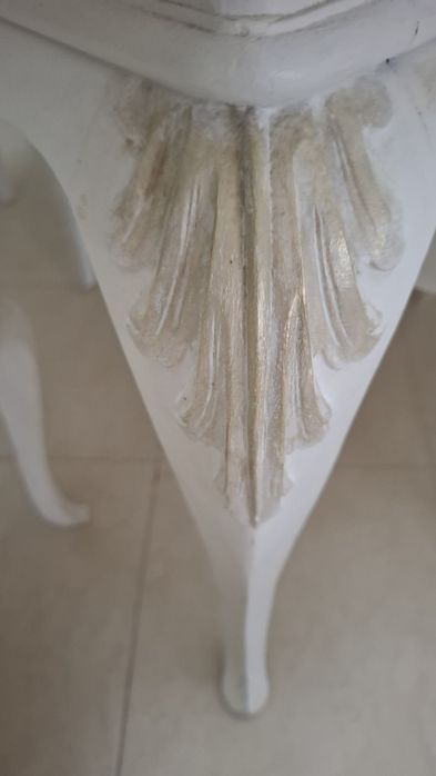 Mesa de jantar extensível e 4 cadeiras Madeira Maciça Queen Anne