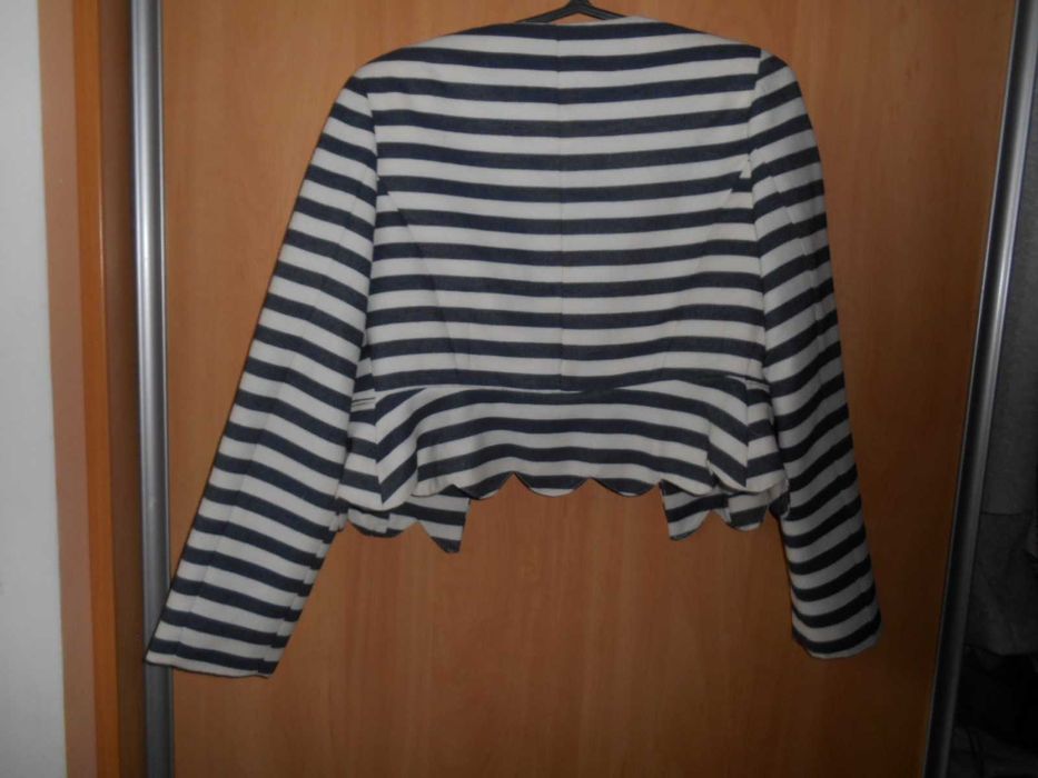 короткий піджак болеро піджачок 44 розмір в смужку