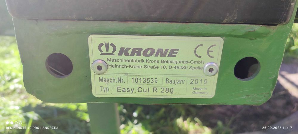 Kosiarka dyskowa Krone EasyCut R 280
