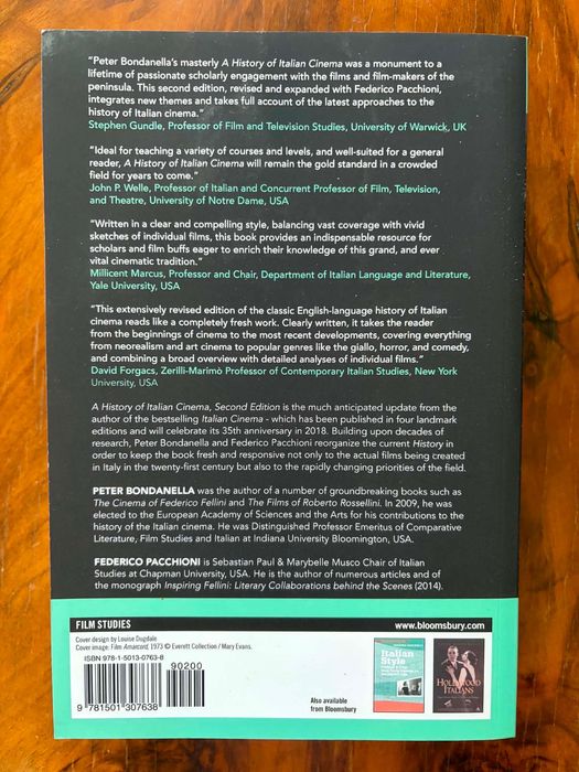A History of Italian Cinema Bondanella Peter Pacchioni Federico