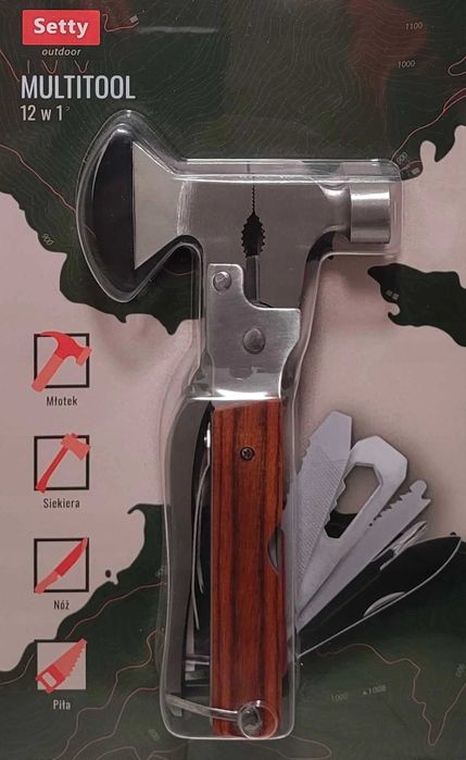Multitool 12w1 młotek kombinerki scyzoryk survival
