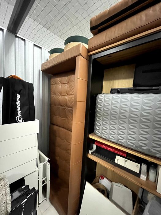 IKEA LANDSKRONA Sofá 3 lugares, Grann/Bomstad castanho dourado/madeira