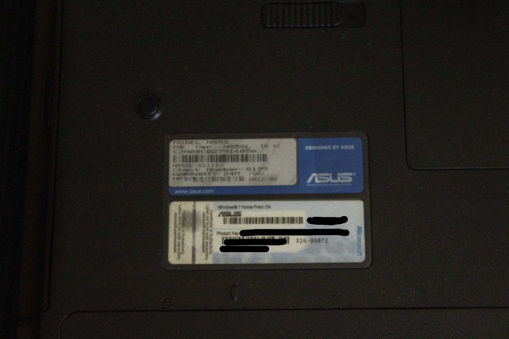 Portátil Asus N55SL