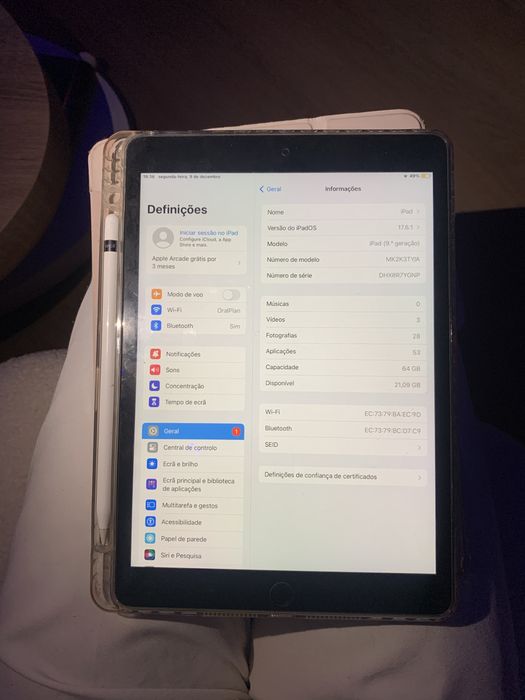 Ipad 9•geracão com apple pen