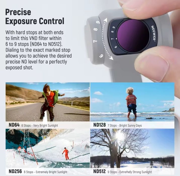 Продам ND фільтр NEEWER FL-51 ND64-ND512 для DJI OSMO POCKET 3