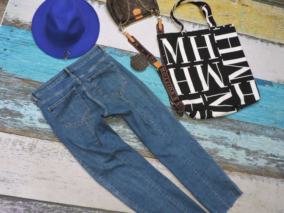 H&M Spodnie jeans proste kant przeszycie M