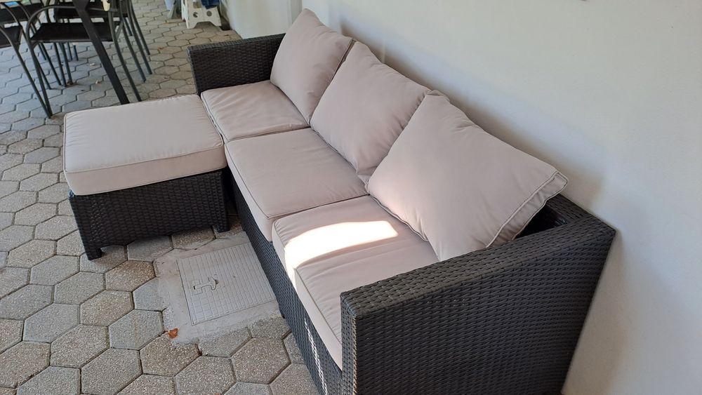 Sofa exterior em rattan