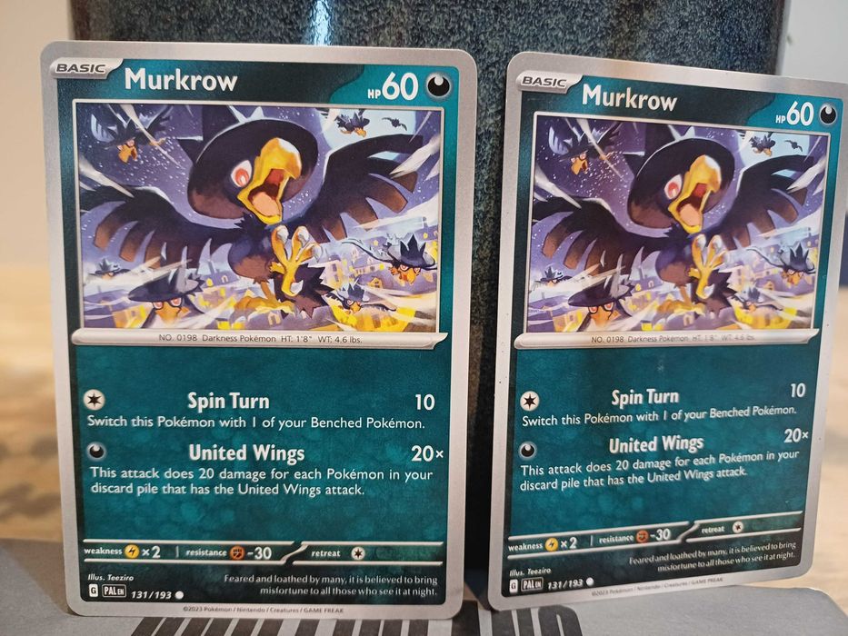2 Cartas Pokémon Murkrow #131