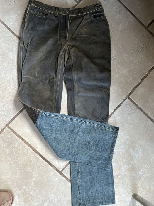 Spodnie Chanel skora i jeans .