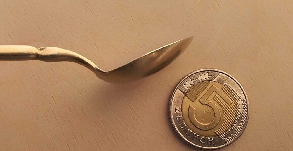 Srebrna łyżeczka srebro 830s M.Aase 9,4g 9,7cm złocona