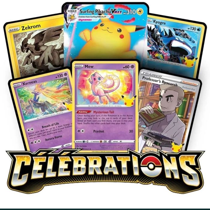 Zestaw kart Pokemon 25th TCG Celebrations base Collection.