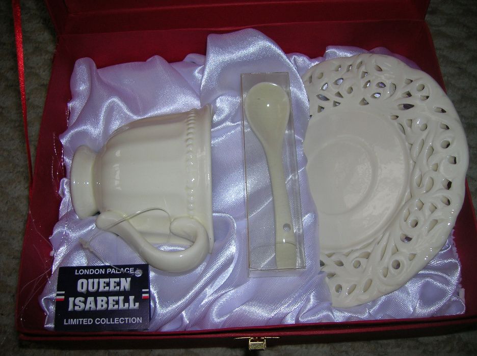 Filiżanka+spodek+łżeczka-QUEEN ISABELL-Limited Collection-NOWE