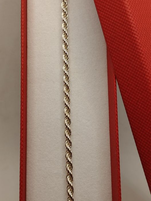 Srebrna bransoletka, kordel, próba 925, długość 20 cm