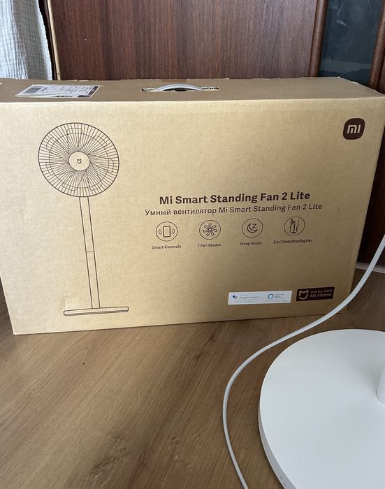 Вентилятор підлоговий Xiaomi Mi Smart Standing Fan 2 Lite, ксяомі вентилятор білий