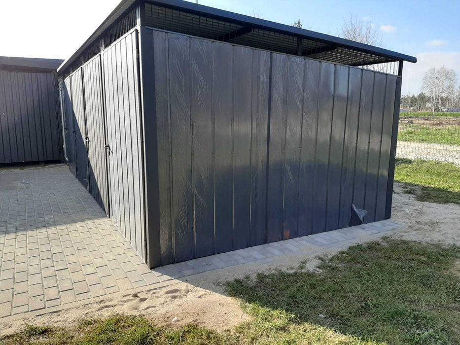 Wiata śmietnikowa z całej blachy 3x2