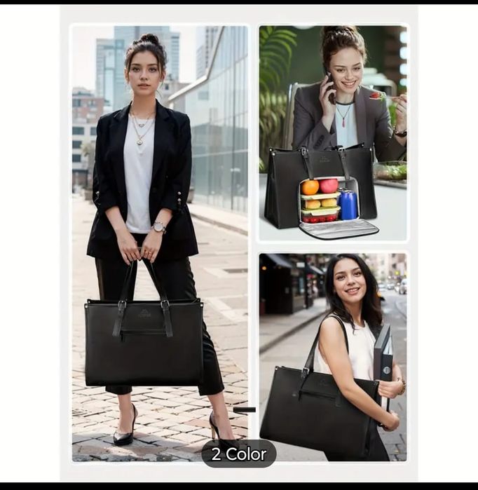 Torba na laptop do pracy z miejscem na lunch box