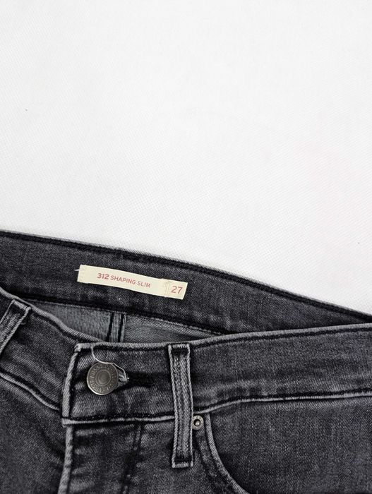 Levi's 312 shaping slim szare spodnie jeansowe jeansy 27 S