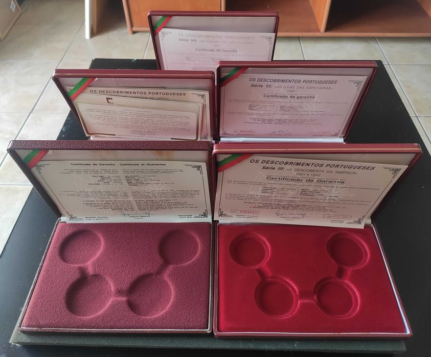 5 Estojos Moedas PROOF Descobrimentos Vazios