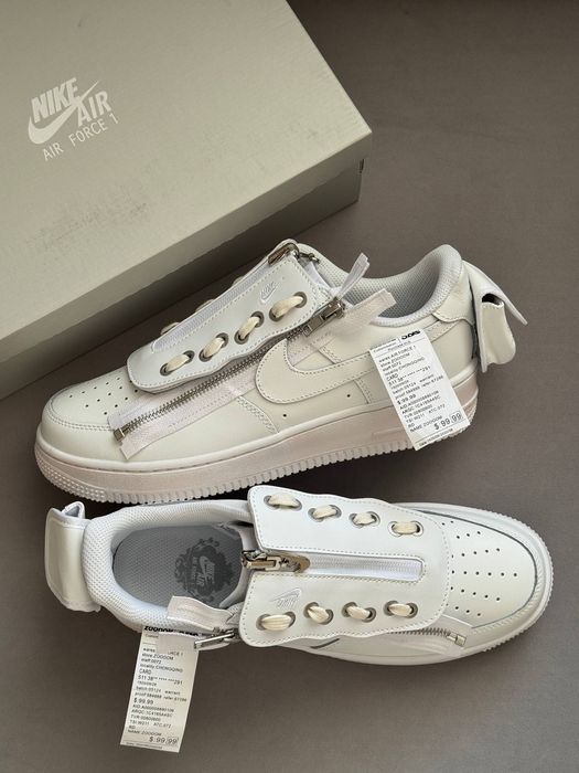 ФЛАГМАН! Nike Air Force 1 Custom Zip 41 42 43 44 45 найк аір форс кастом зіп білі