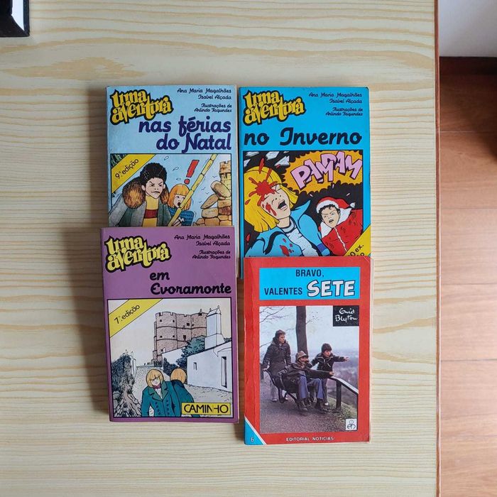 4 livros: coleção Uma Aventura e Bravo valentes sete