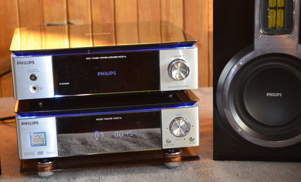 Philips MCD 716 mini wieża stereo z odtwarzaczem DVD głośniki i pilot